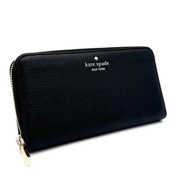 Kate Spade Leila Large Continental Wallet Black/Gold - Picture 1 of 8